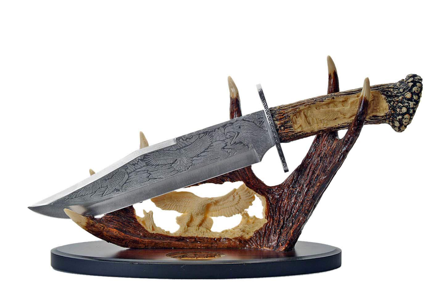 SZCO Supplies Premium Antler Display Knife - Handcrafted Hunting Collectible for Home & Cabin Decor, Gift for Outdoorsmen & Hunters - Perfect for Wall Mounting, Cabinets, and Trophy Rooms