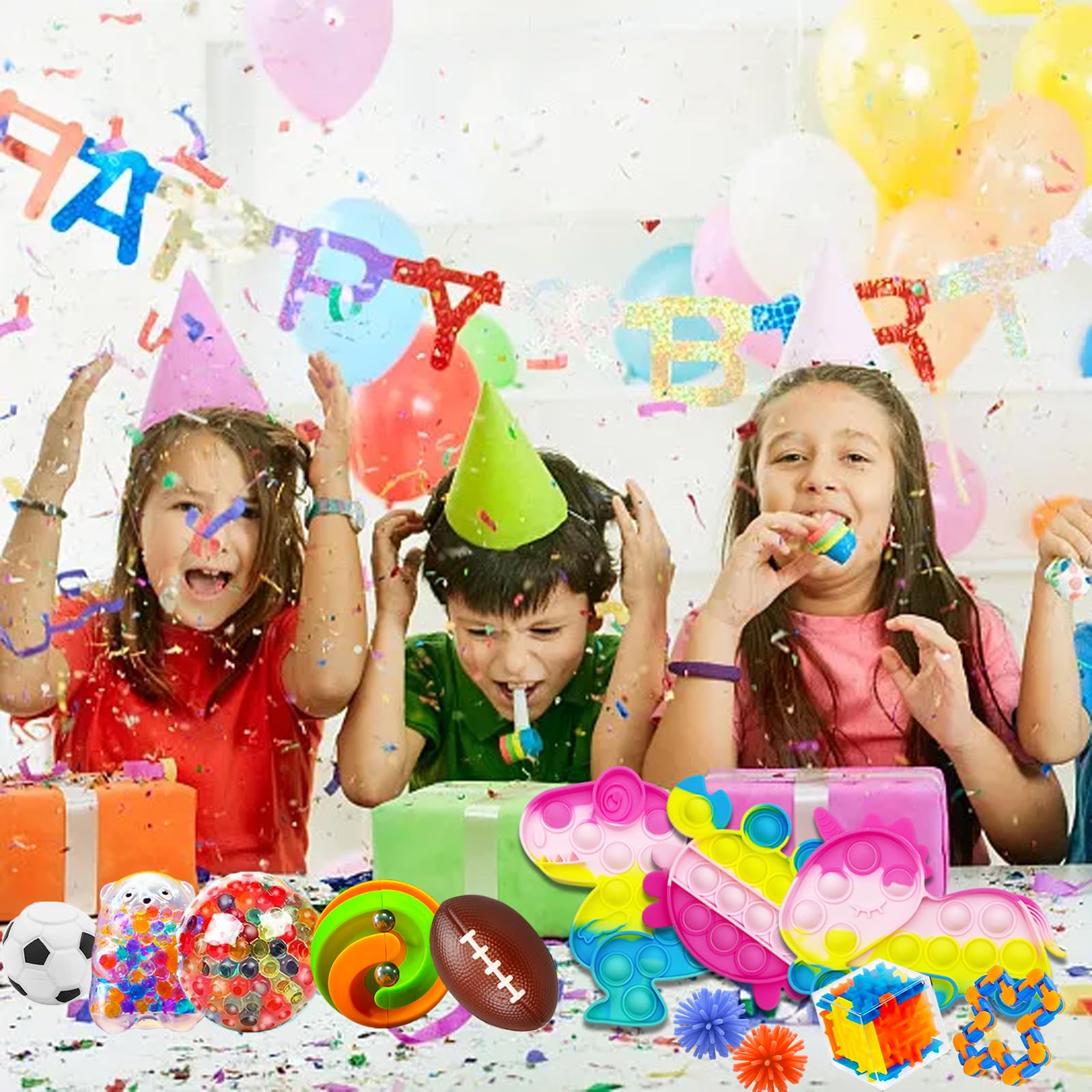 Fidget Toys Pack - Bulk Sensory Stress Relief Toys for Kids, Adults, ADHD & Autism - Party Favors, Classroom Prizes, Carnival Treasure - Perfect for Anxiety Relief, Focus & Relaxation at School, Home or Office