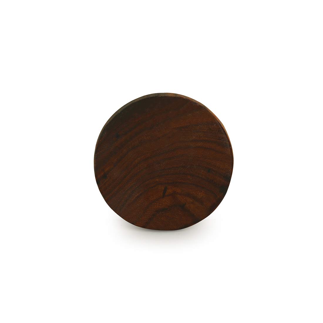 Magnificent Mandala Wooden Coasters Set of 4 - Handcrafted Sheesham Wood Drink Coasters for Hot Pots & Beverages - Brown & White Home Decor for Dining Table, Office & Tea Time
