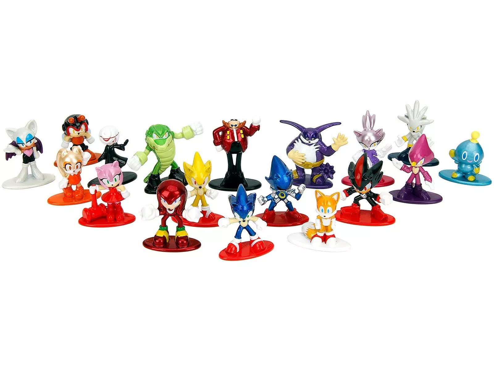 Sonic The Hedgehog 18-Piece Diecast Metal Figures Set - Nano Metalfigs Series by Jada - Perfect for Collectors, Kids Play & Gift Giving