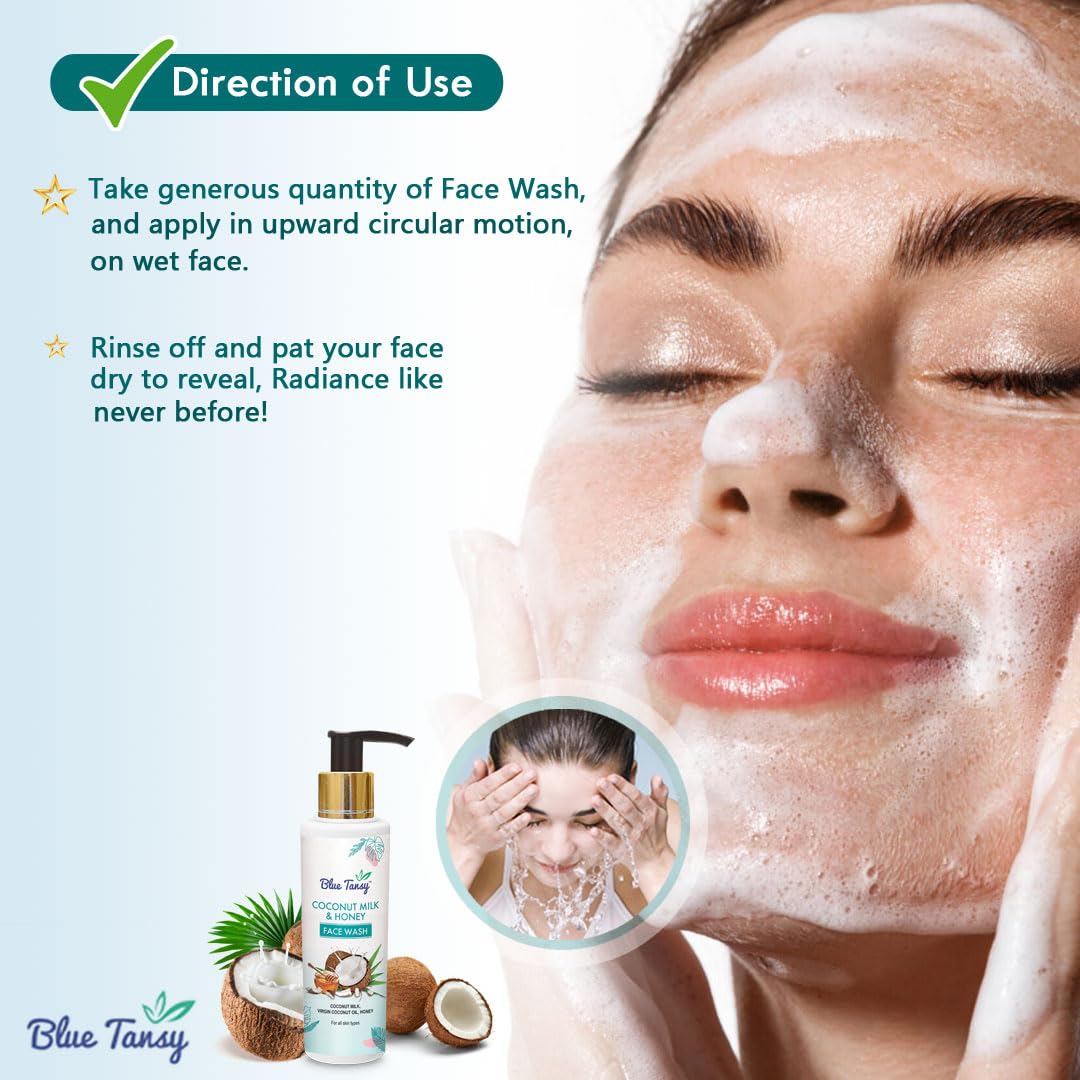 Blue Tansy Coconut Milk Honey Face Wash - Gentle Cleansing for Sensitive Skin