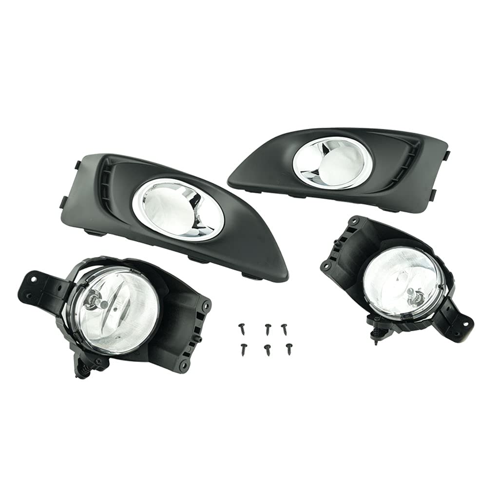 Chevy Sonic Aveo Fog Light Kit 2012-2016 - Clear Front Bumper Fog Lights Assembly with Halogen Bulbs & Covers (GM2593306, GM2592306) - Perfect for Night Driving and Off-Road Adventures