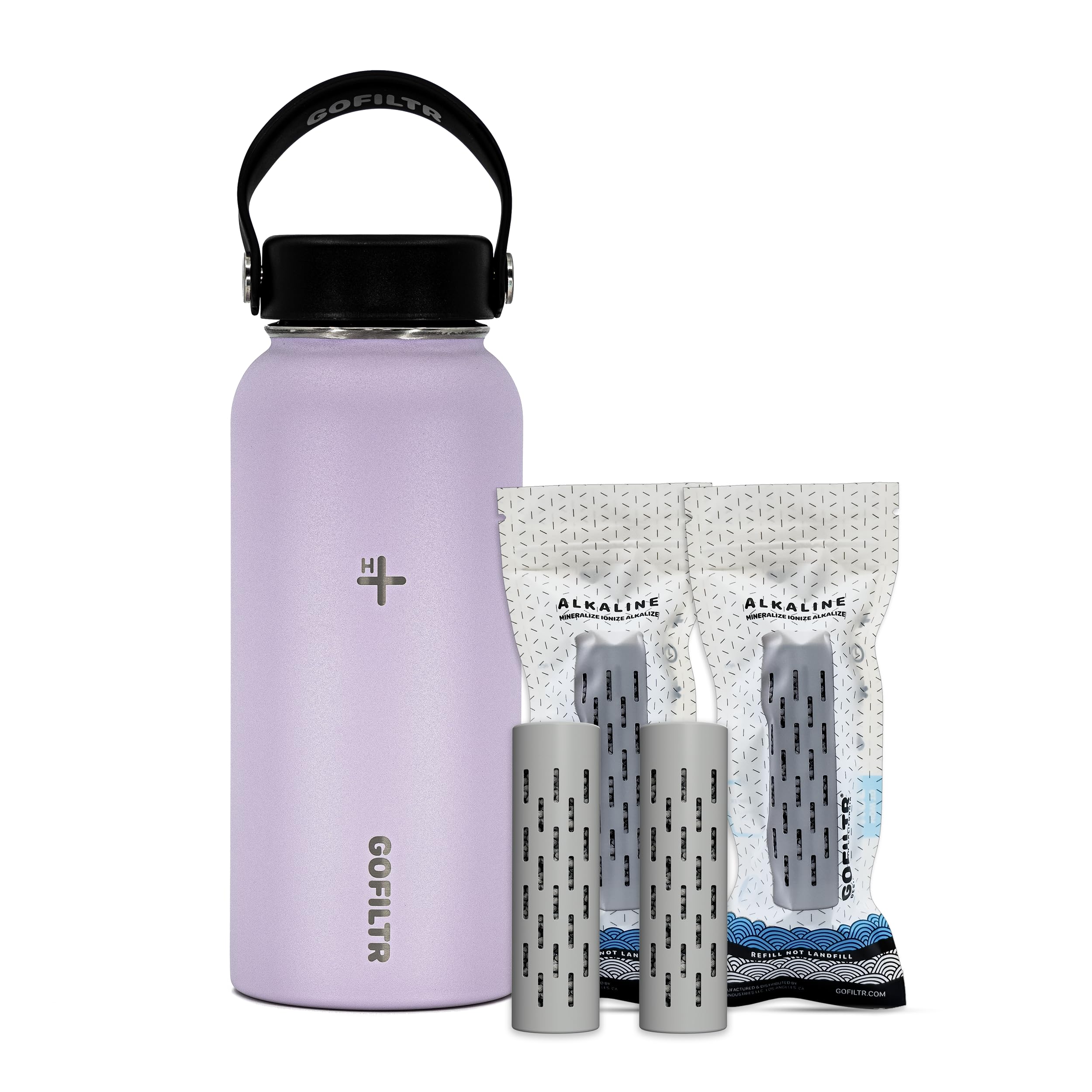 32 oz Insulated Alkaline Water Bottle with 2 pH 9.5 Infusers - Sport Jug for Hydration & Wellness | Perfect for Gym, Hiking & Daily Use | Orchid Color