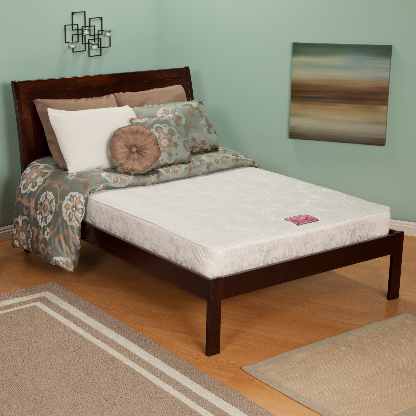 AFI Portland Full Platform Bed with USB Charger - Espresso Wooden Bed Frame for Modern Bedroom, Easy Assembly & Space Saving Design