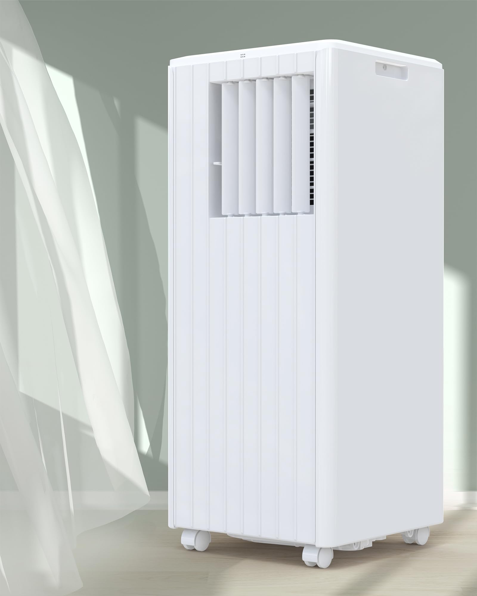 8000 BTU Portable Air Conditioner for Rooms Up to 350 Sq.Ft - Energy Efficient Cooling with Remote Control - White - Perfect for Bedrooms, Offices & Small Apartments