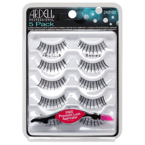 Ardell Natural Babies False Eyelashes 5 Pack - Black | Fluffy & Lightweight for Everyday Wear, Parties & Special Occasions