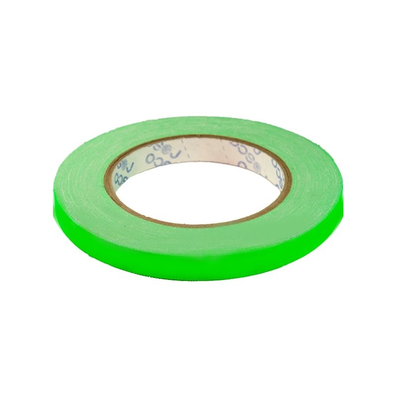 GaffTac 12 Fluorescent Green Spike Tape - 12mm x 25m (1 Inch Wide) - High Visibility Marking Tape for Stage, Film, Photography & Event Floor Marking