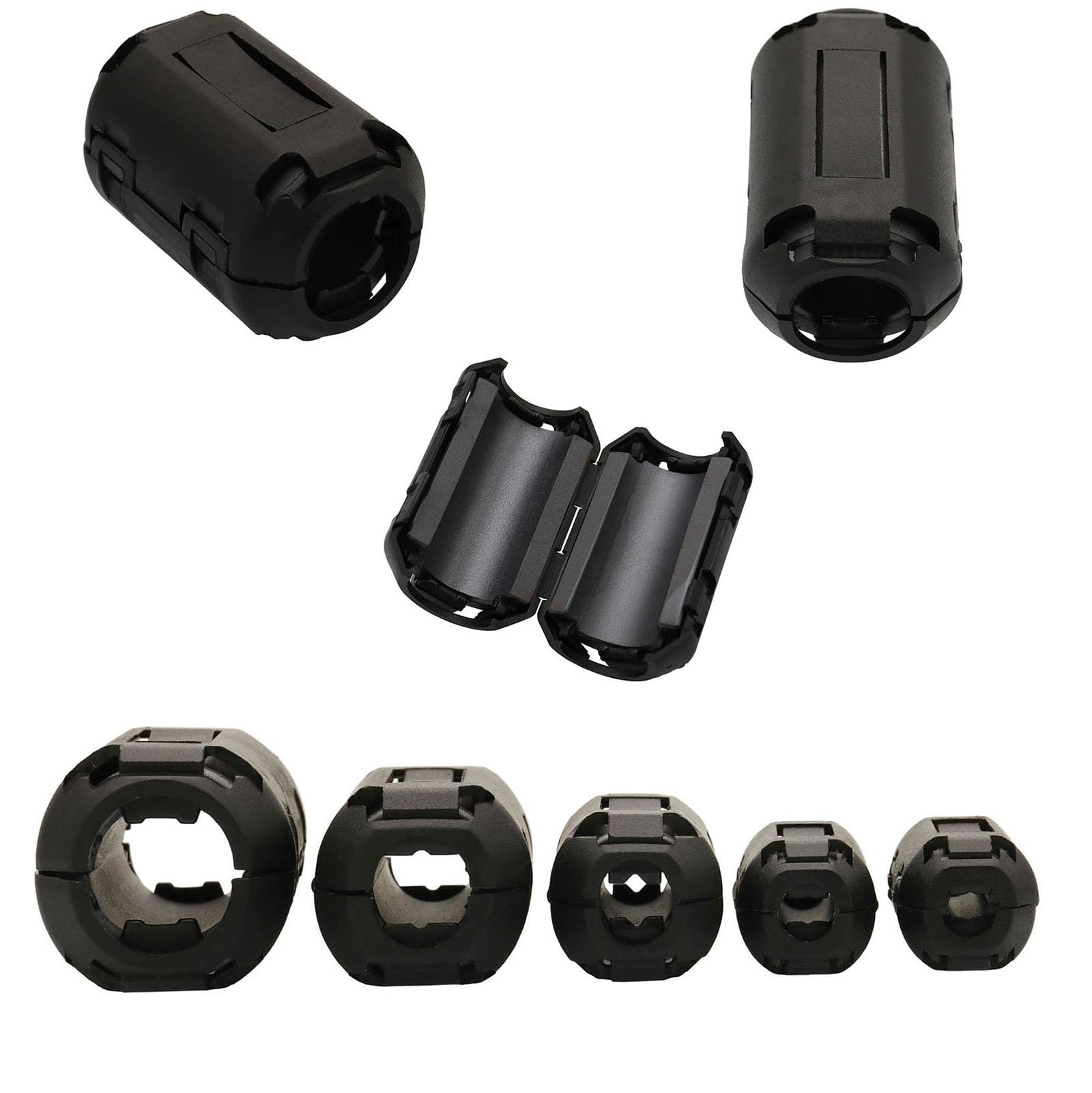 15Pcs 5mm Clip-on Ferrite Ring Core RFI EMI Noise Suppressor for Cables - Ideal for Telephones, TVs, Speakers, Radio, Audio Equipment, Video Cables, and Power Cords - Perfect for Home Theater and Office Setup
