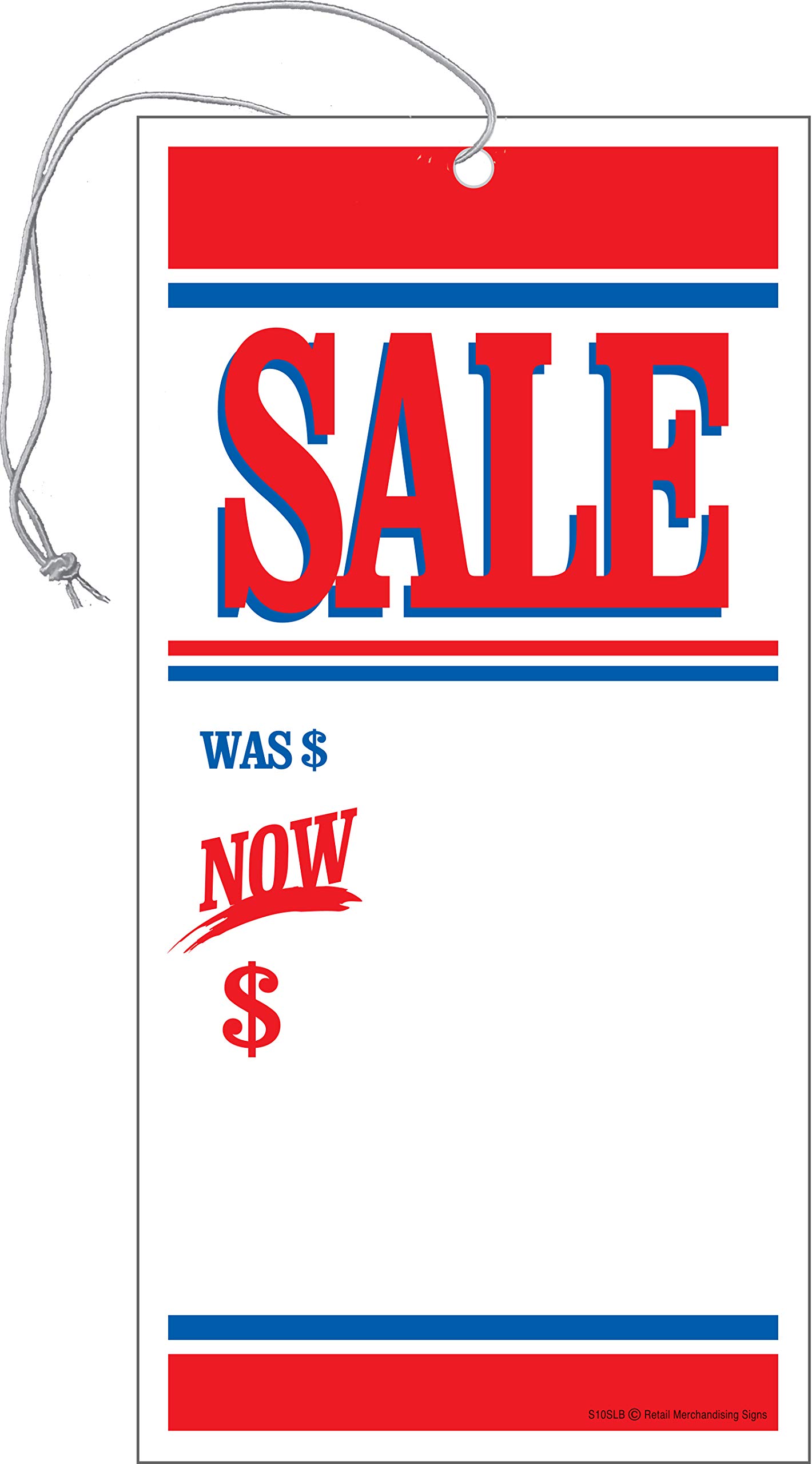 100-Pack Patriotic Elastic Knotted Price Tags with Strings - 1 7/8