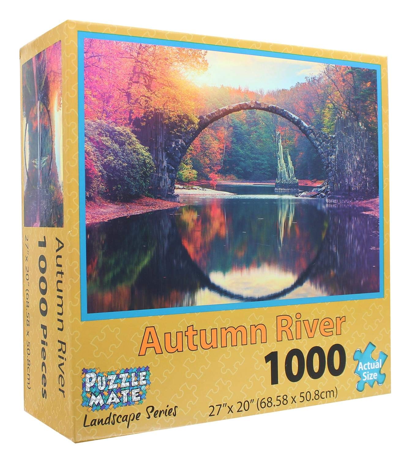 Puzzle Mate - Autumn River - 1000 Piece Jigsaw Puzzle for Adults | Challenging Landscape Puzzle | Perfect for Family Game Night & Relaxation