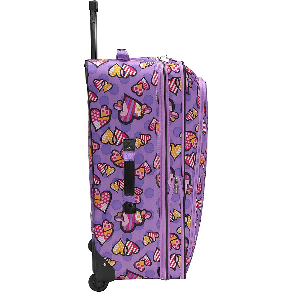 Rockland Reaction Fashion Softside Expandable Upright Luggage Set - 4-Piece (14/19/24/28 Inch) Black Icon Suitcase for Travel, Business Trips & Vacations | Lightweight Durable Spinner Luggage with TSA Lock