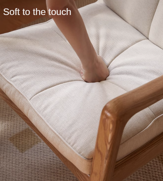 Modern Oak Solid Wood Cross-Legged Chair with Backrest - Perfect for Living Room, Dining Room, and Home Office Seating