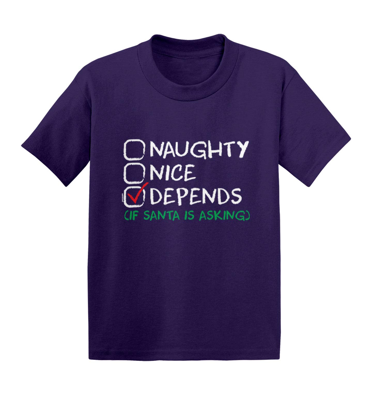 Naughty or Nice Santa Baby Cotton T-Shirt - Soft Jersey Tee for Infants & Toddlers - Perfect for Christmas Photos & Holiday Outfits
