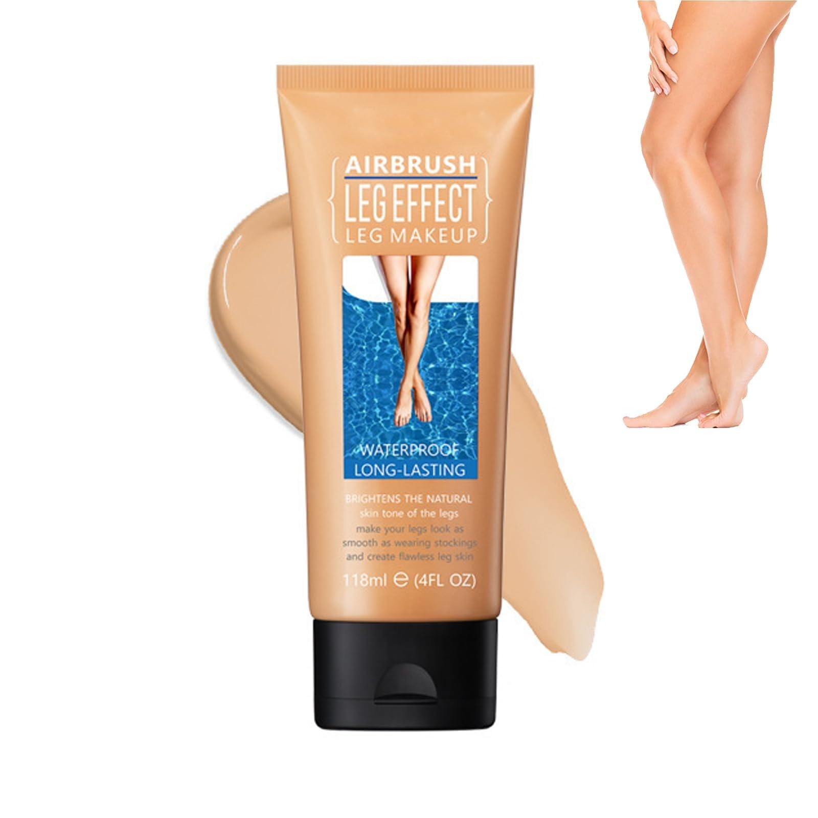 Waterproof Leg Makeup Foundation - Covers Varicose Veins & Tattoos (02, 4oz/118ml) | Natural-Looking Coverage for Dresses, Shorts & Summer Outfits