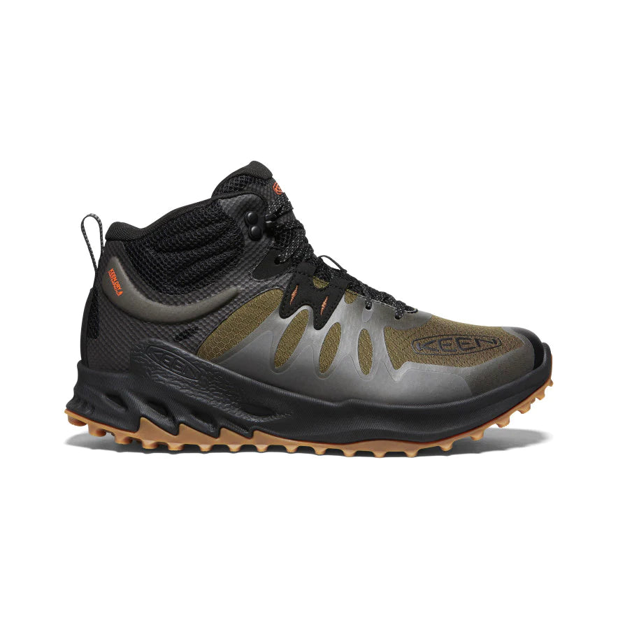 Men's Zionic Mid WP Waterproof Hiking Boots - Dark Olive/Scarlet Ibis for Outdoor Adventures & Trail Running