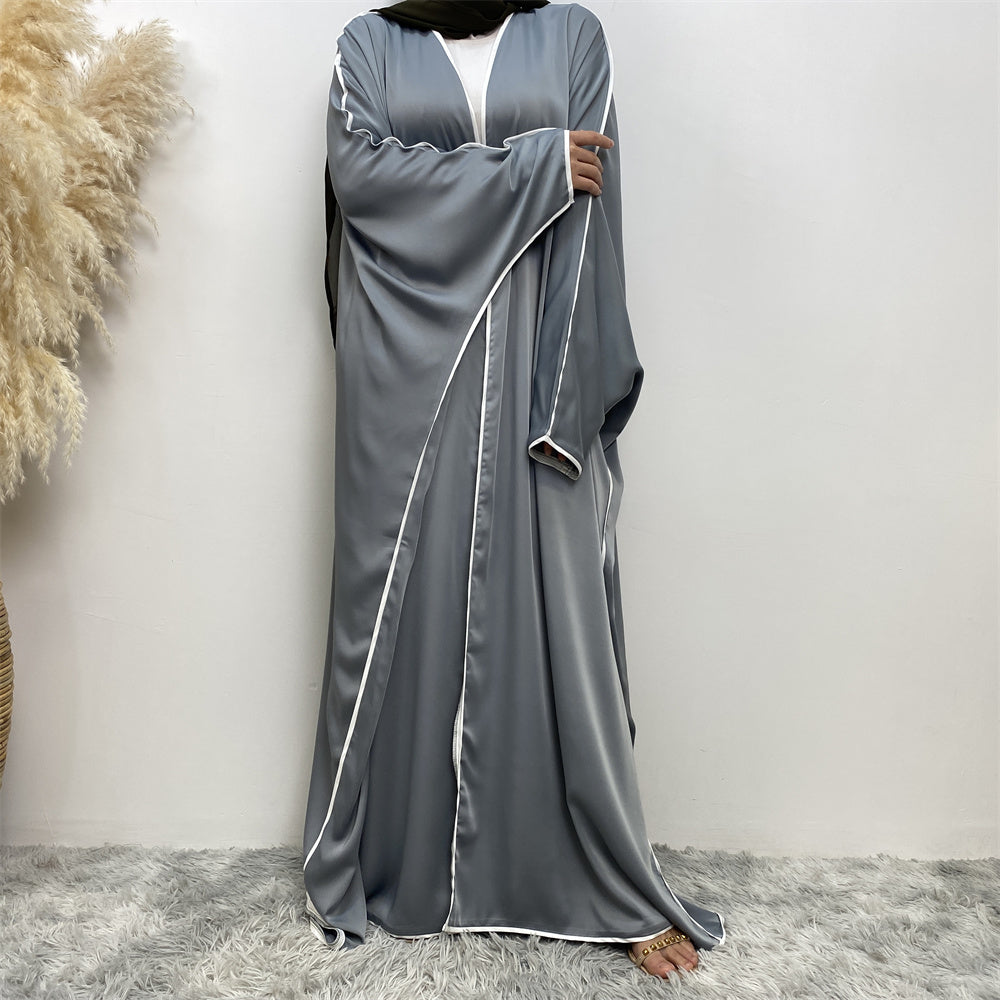 Elegant 2-Piece Bisht Abaya Set in Slate - Modest Islamic Prayer Dress for Women | Perfect for Eid, Ramadan & Special Occasions