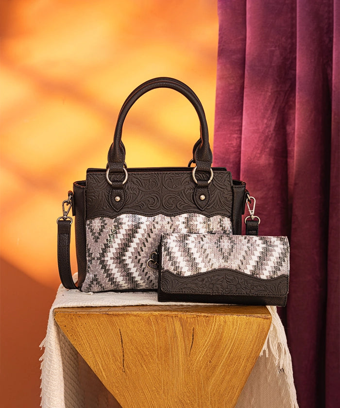 Montana West Sequined Aztec Tote Bag Set for Women - Stylish Handbag with Shoulder Strap, Perfect for Work, Travel & Everyday Use