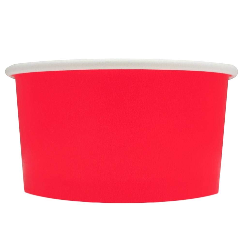 UNIQ 1000-Count 6 oz Red Disposable Paper Ice Cream Cups | Bulk Dessert Bowls for Frozen Treats, Parties & Catering - Multiple Colors & Sizes Available