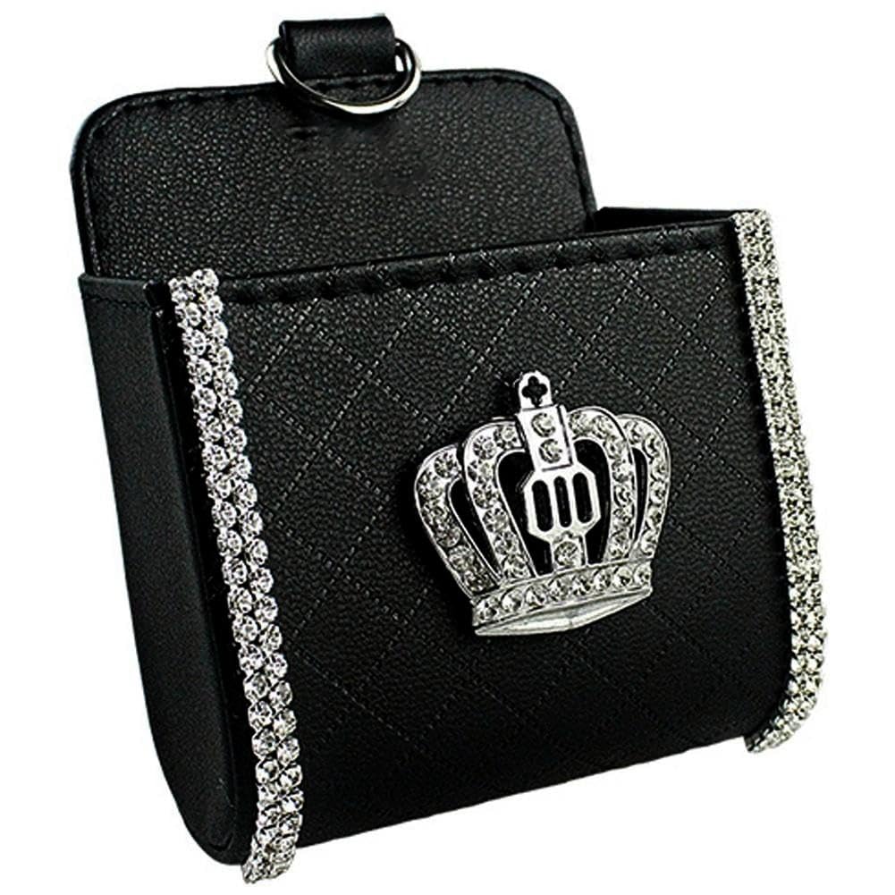Bling Crystal Car Air Vent Storage Organizer - Crown Design Phone Holder for iPhone, Keys, Sunglasses, Pens & Coins - Perfect for Sedans, SUVs & Trucks
