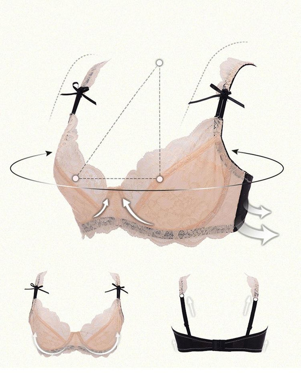 Nature Women's Lace Lingerie Set - Sheer Embroidered Bra & Panty Set for Comfort & Elegance | Perfect for Daily Wear, Date Night & Special Occasions