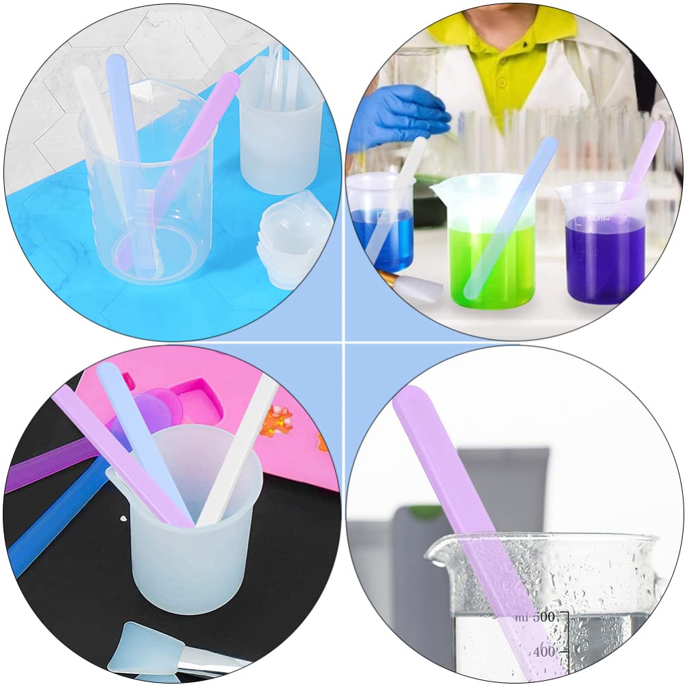 FOMIYES 6-Pack Silicone Stirring Sticks - Reusable DIY Mask Mixing Tools, Flat Whisking Spatulas for Cream, Paint & Facial Applications | Perfect for Crafts, Beauty & Kitchen Use