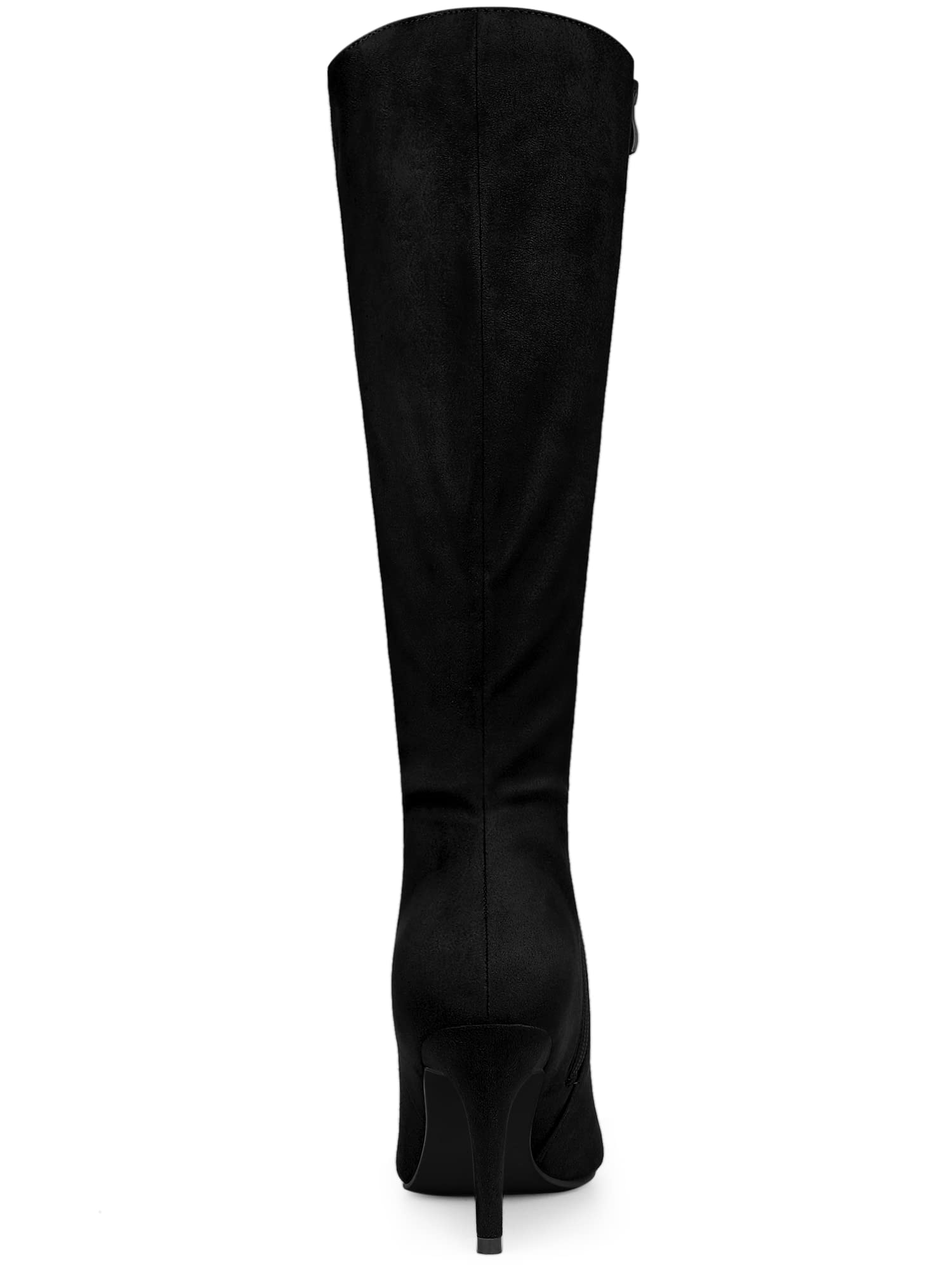 Allegra K Women's Pointed Toe Stiletto Heel Knee High Boots - Sexy Fashion Booties for Women, Comfortable High Heel Boots for Party, Night Out & Office Wear