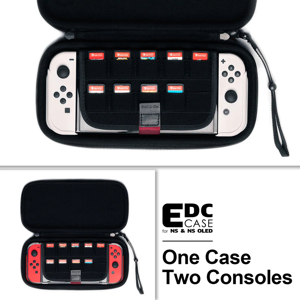 Skull & Co EDC Case for Nintendo Switch OLED & Slim - Protective Carrying Case (Black) | Travel Storage for Console, Joy-Cons & Accessories | Durable Hard Shell for Gaming On-The-Go