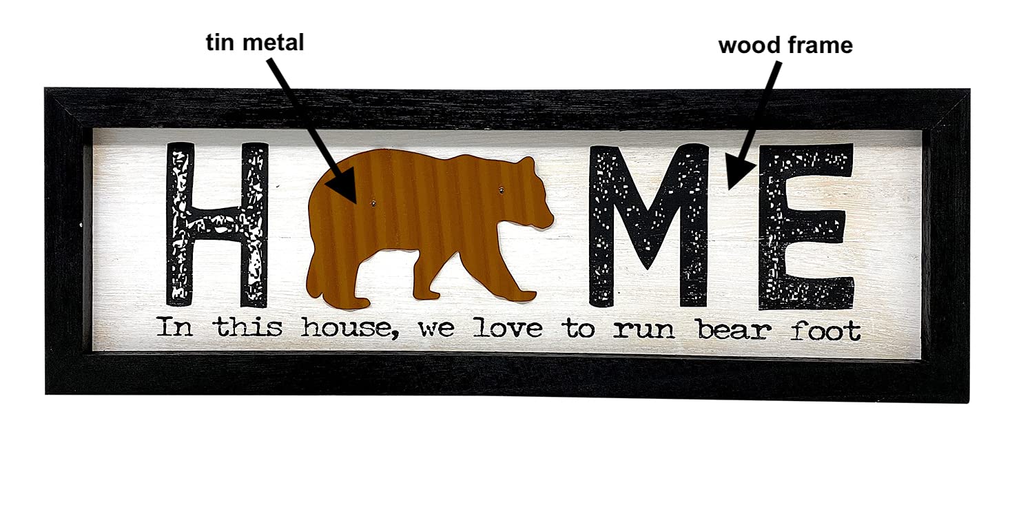Rustic Bear Wall Door Sign - 18