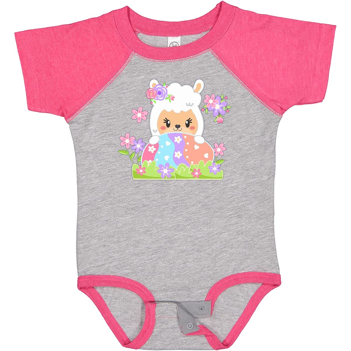 Cute Easter Llama with Spring Flowers Baby Bodysuit - Adorable Easter Outfit for Infants | Perfect for Easter Photos, Family Gatherings & Spring Celebrations