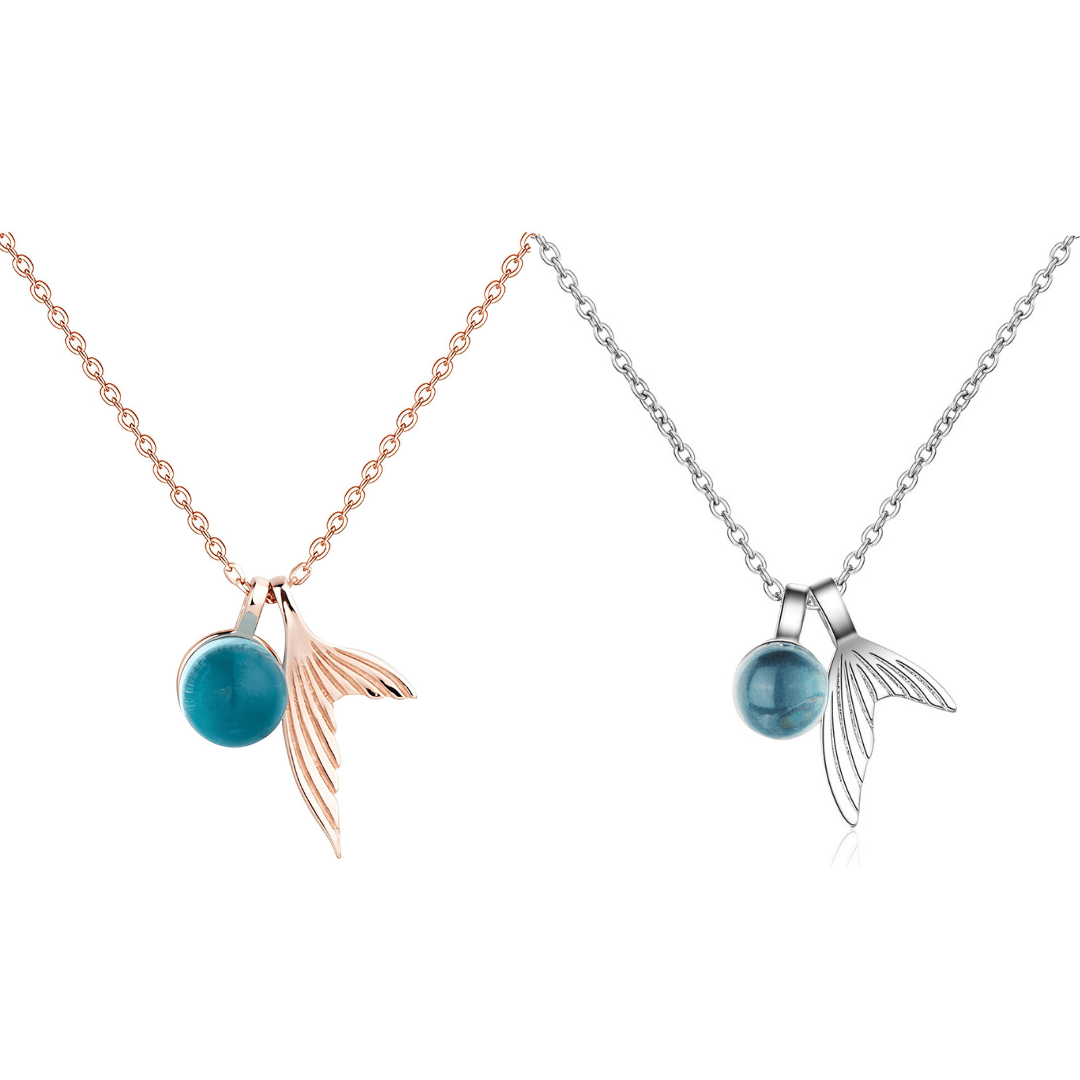 Fairy Rose Gold Whale Tail Pendant Necklace for Women - Elegant 18K Gold Plated Jewelry Gift for Birthday, Anniversary & Valentine's Day | Perfect for Beach Parties, Summer Outfits & Boho Style
