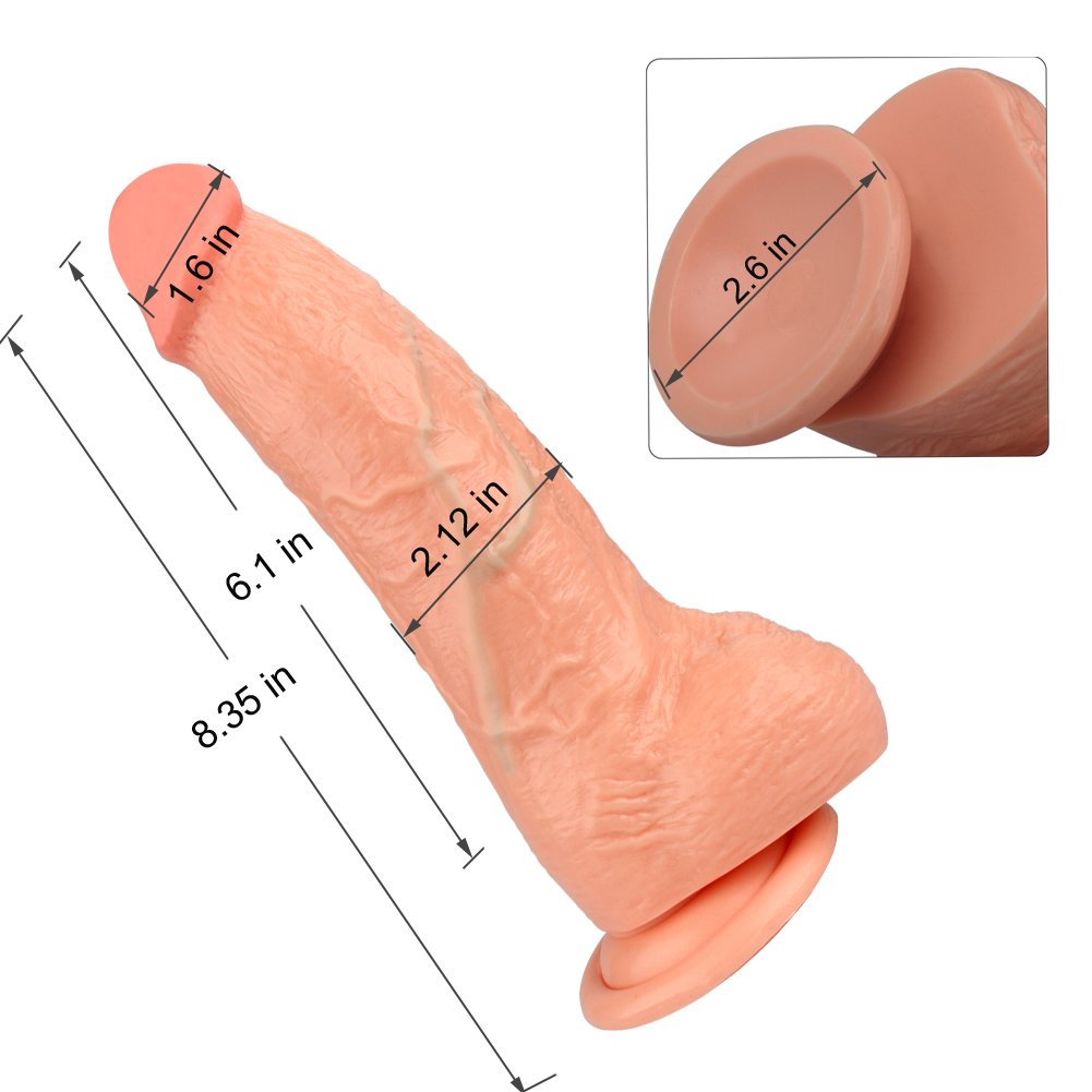 Premium Body-Safe Realistic 8 Inch Silicone Dildo with Strong Suction Cup - Lifelike Penis Toy for Women & Couples | Anal, Vaginal & Solo Play | Perfect for Shower, Bedroom & Travel Use
