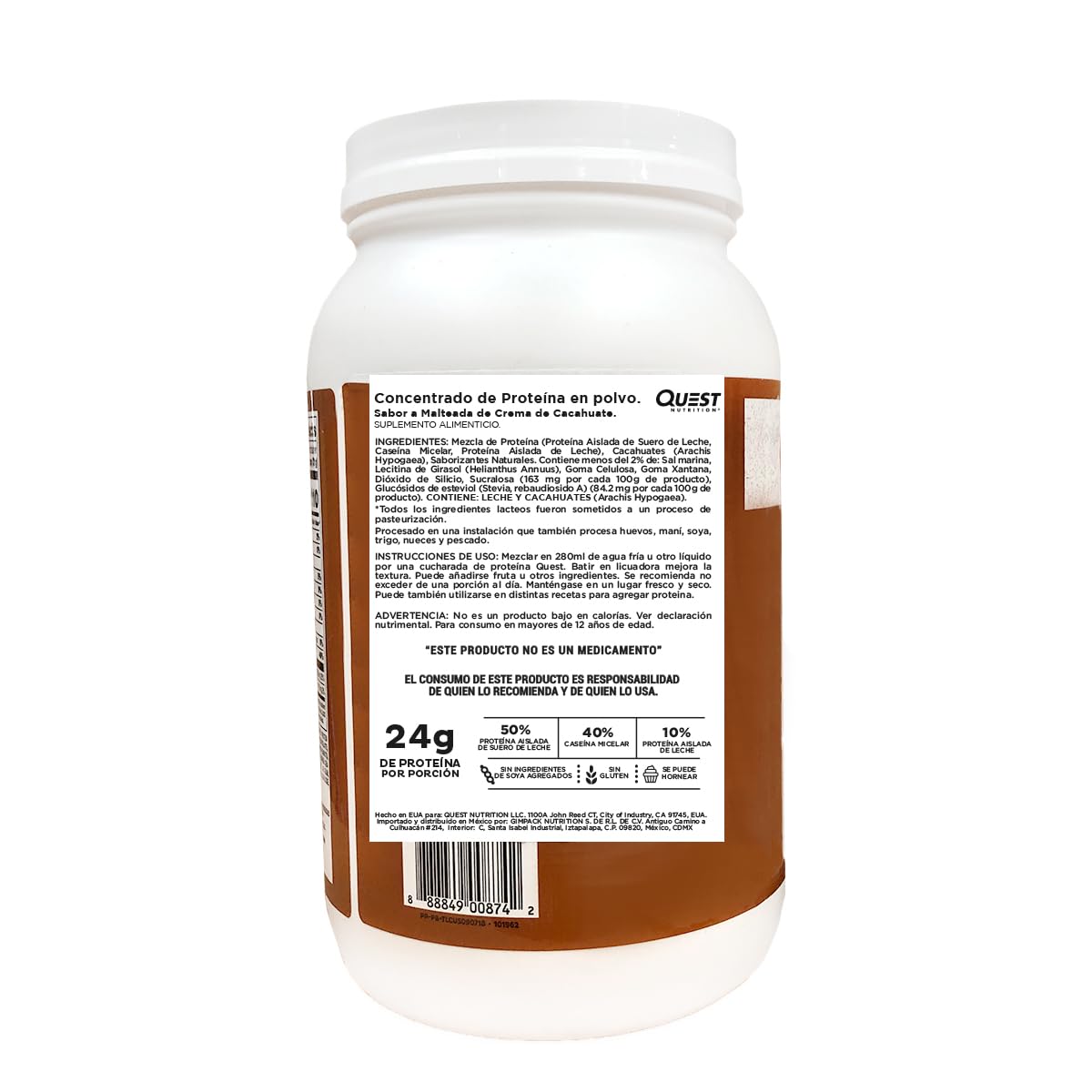 Quest Nutrition Peanut Butter Protein Powder - 23g Protein, 1g Sugar, Low Carb, Gluten Free, 3lb (43 Servings) | Post-Workout Recovery & Healthy Meal Replacement for Athletes & Fitness Enthusiasts