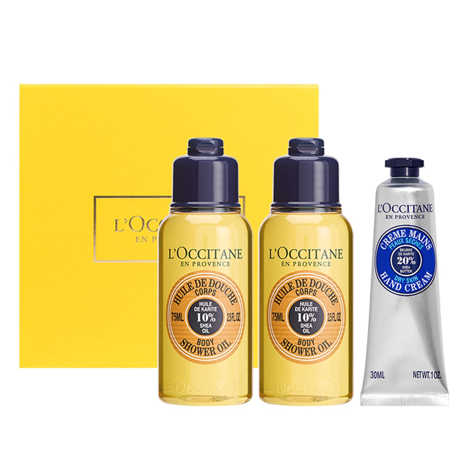 L'Occitane Shea Butter Gift Set - Luxurious Hand Cream, Body Lotion & Soap Trio for Dry Skin Care - Perfect Holiday, Birthday & Spa Gift for Women
