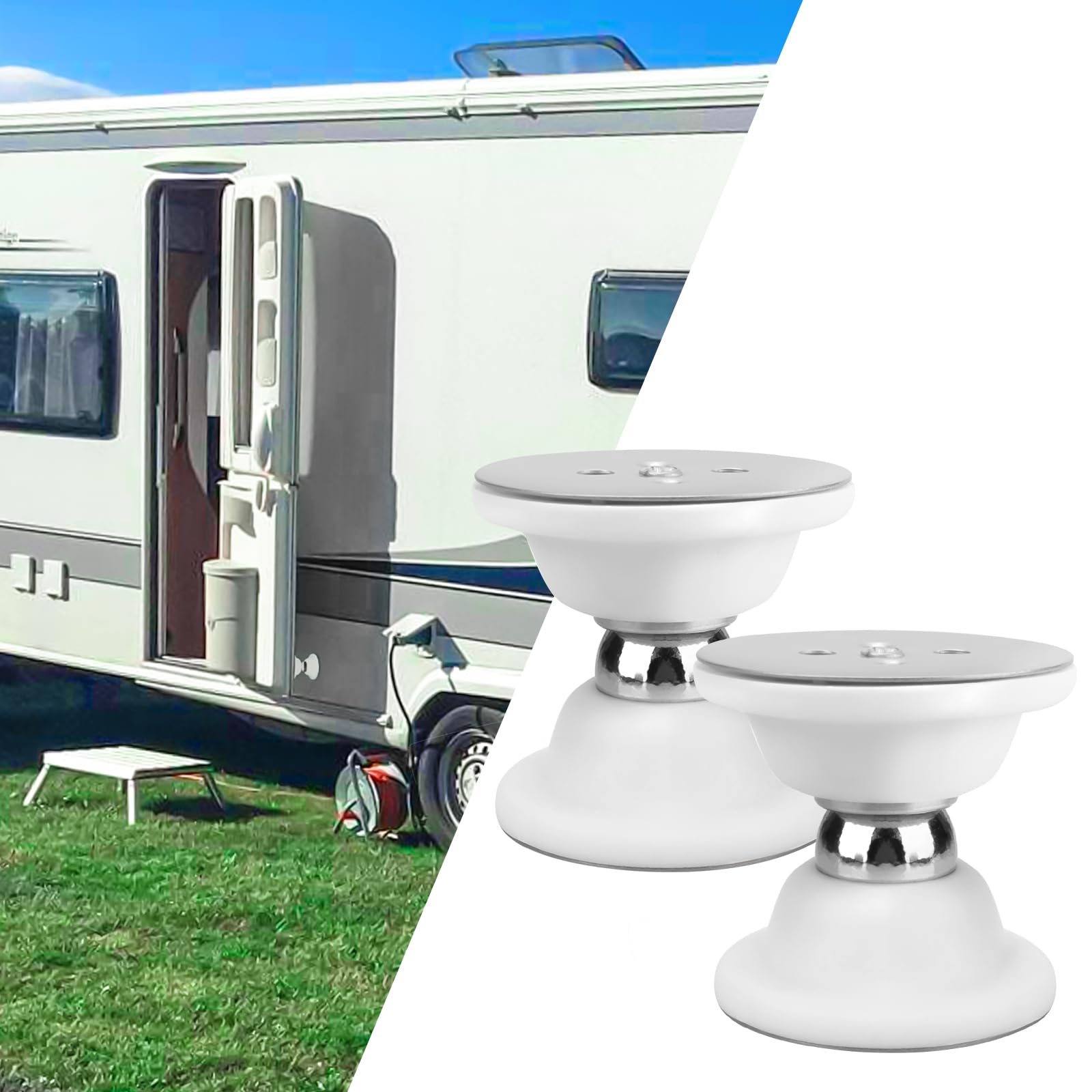 Magnetic RV Door Holder - Heavy Duty Baggage Door Catch Latch for Camper, Trailer, Motorhome & Boat Storage Compartments (2 Pack, White) | Secure Cargo Doors During Travel & Camping