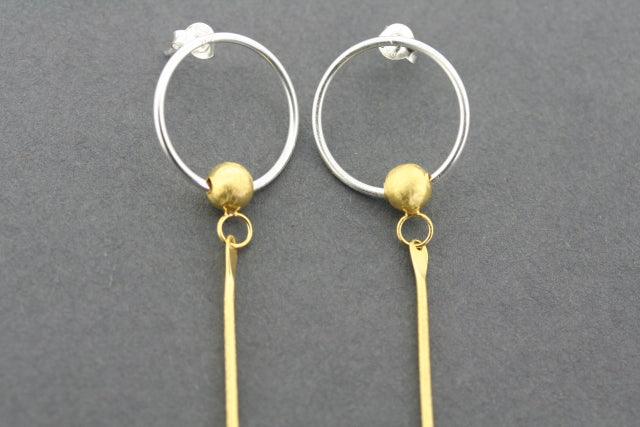 22Kt Gold Plated Swivel Bead & Long Drop Earrings for Women - Elegant Silver Jewelry for Parties, Weddings & Special Occasions