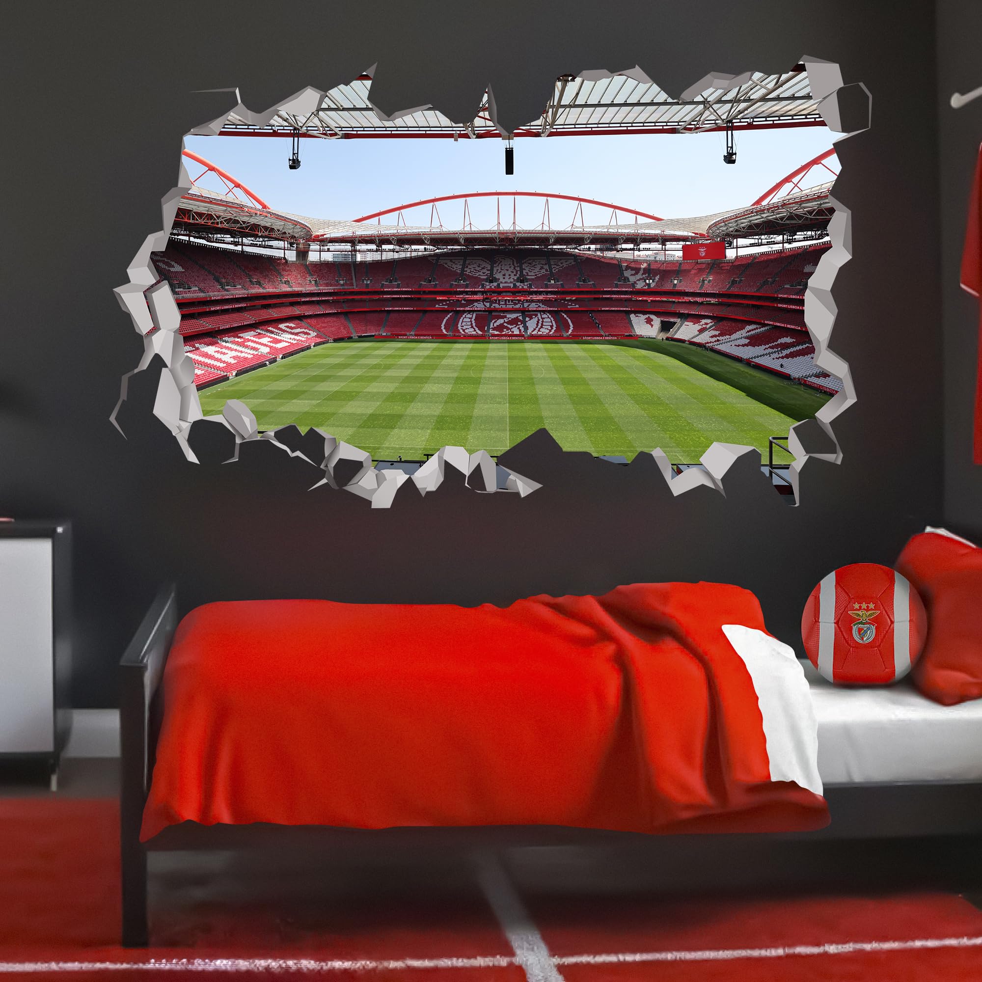 X Sport Lisboa e Benfica Official Wall Decal - Premium Da Luz Stadium Design for SL Benfica & Soccer Fans | Portugal Football League Themed Home Decor | Perfect for Game Rooms, Bedrooms & Fan Caves