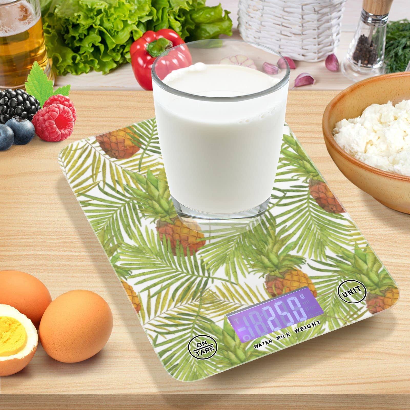 Premium Digital Kitchen Scale for Fruits, Pineapple, Cooking & Baking - Accurate Ounces/Grams Measurement, Waterproof, Weight Loss Tracking - Perfect for Home, Restaurant & Meal Prep
