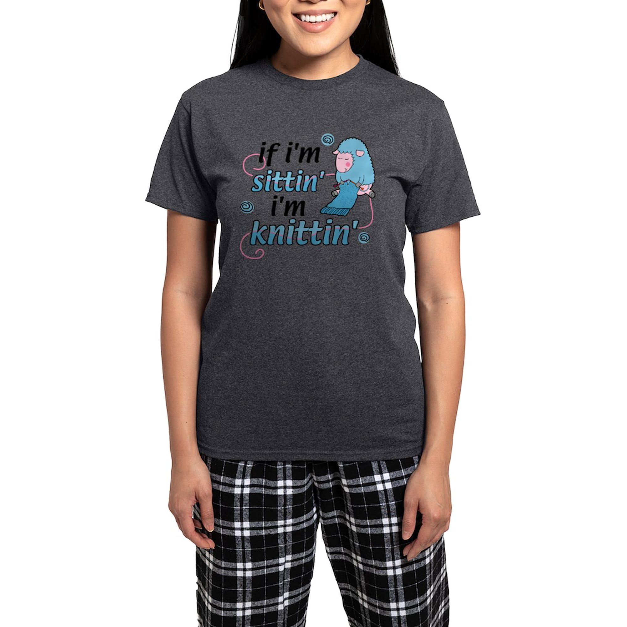 Cozy Women's Knitting Sheep Pajama Set - Charcoal Grey Sleepwear for Relaxing at Home | Perfect for Lounging, Sleepovers & Gift Giving