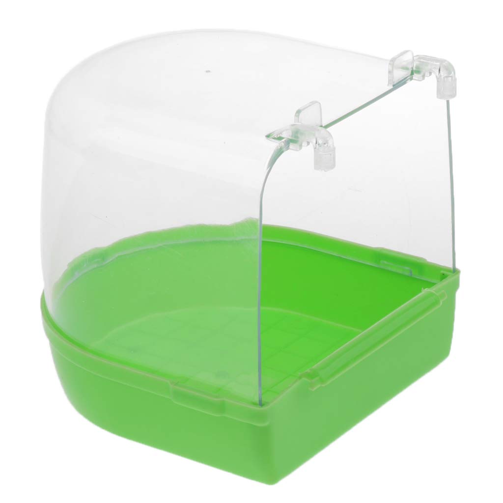 Baoblaze Hanging Bird Bath Cage - Green Shower Box for Parrots, Budgies & Small Birds | Outdoor Garden Decor, Aviary Accessory, Pet Bird Bathing Solution
