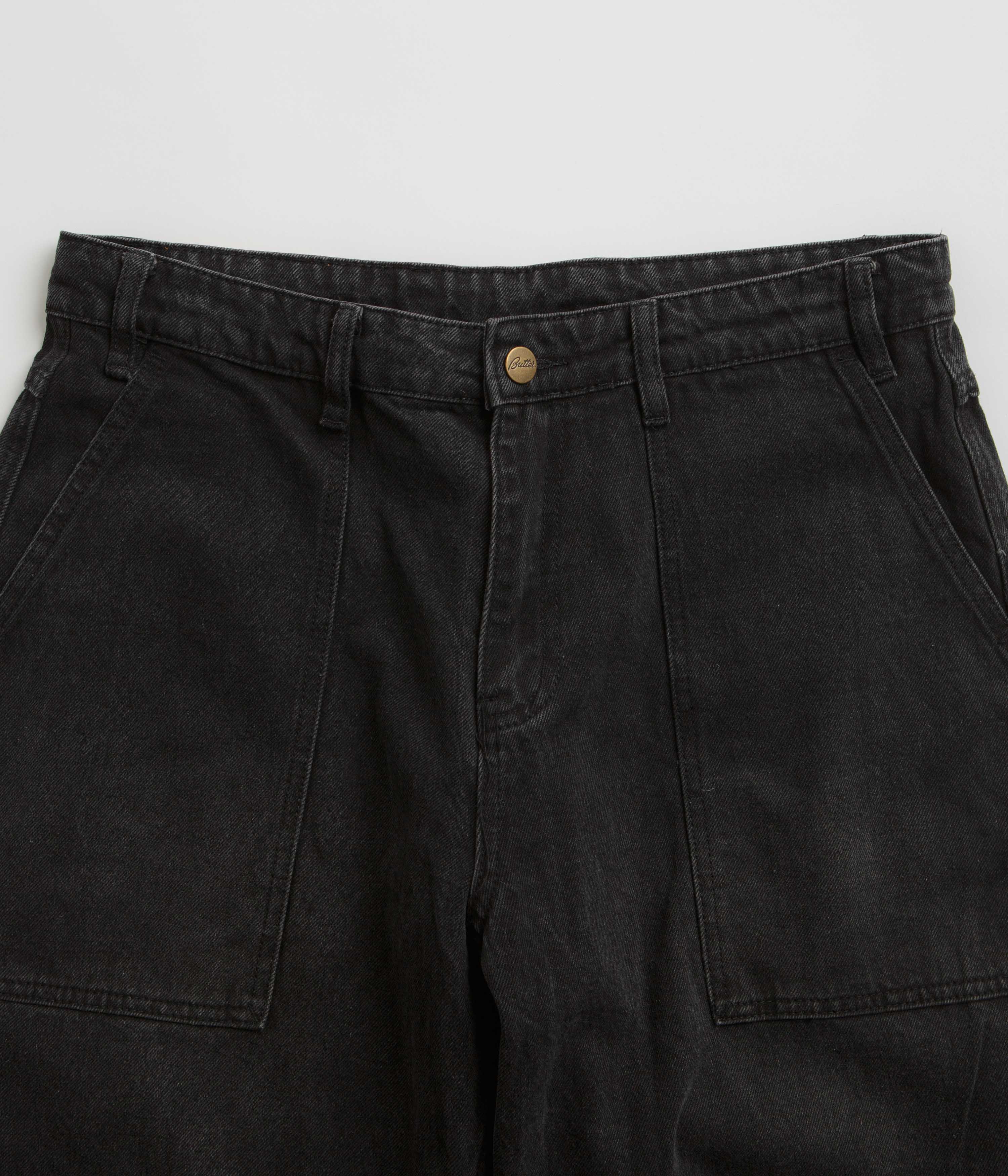 Butter Goods Patch Pocket Jeans for Men - Faded Black Denim Pants | Casual Streetwear & Everyday Wear