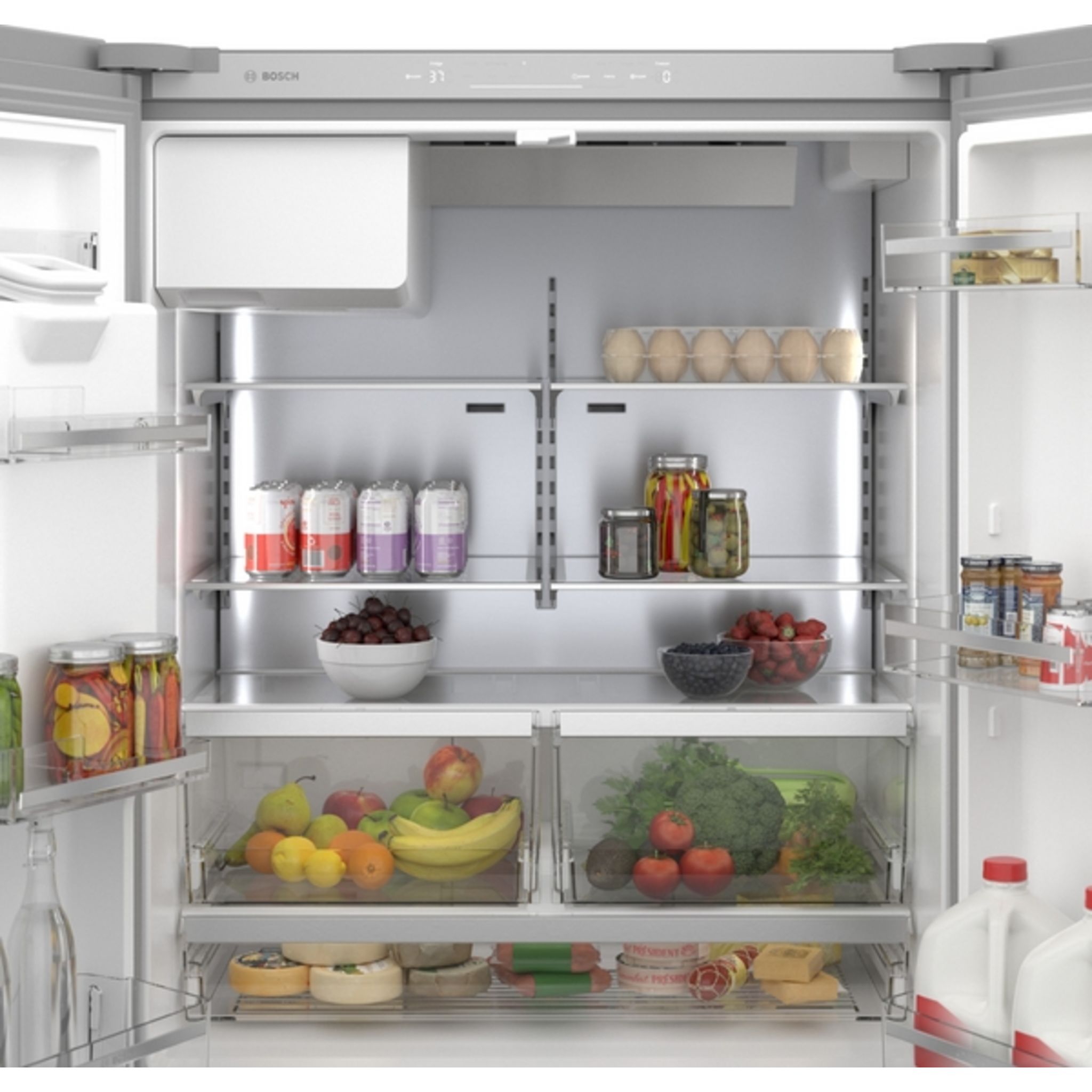Bosch 36 Inch French Door Refrigerator (B36CD50SNS) - Stainless Steel, Energy Star Certified, Spacious Counter-Depth Design for Modern Kitchens