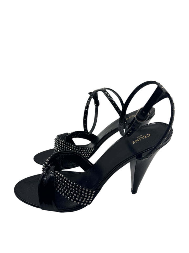 Celine Embellished Twist Heel Sandals for Women | Size 40 (US 10) | Luxury Designer High Heels for Parties, Weddings & Evening Events