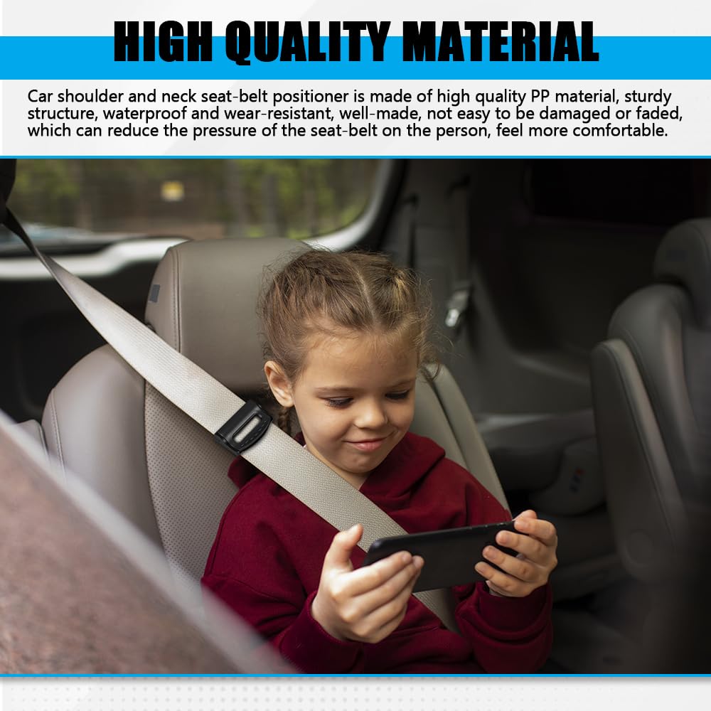 Universal Car Seat Belt Adjuster Clip - Smart Tension Adjuster for Shoulder & Neck Comfort, Black - Perfect for Long Drives & Daily Commutes