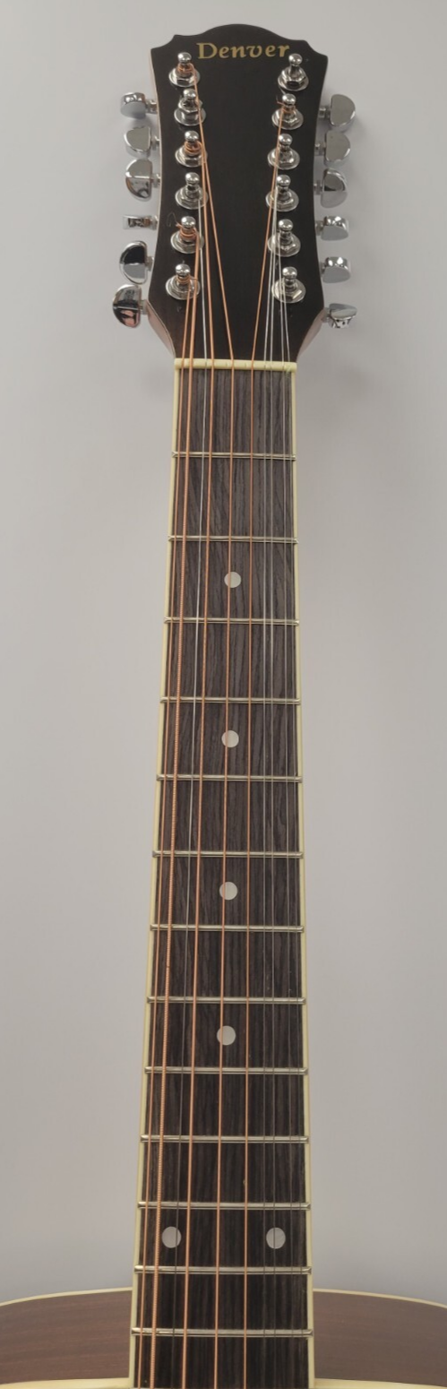 Denver DD44S12 Natural Acoustic Guitar - Perfect for Beginners, Camping & Live Performances