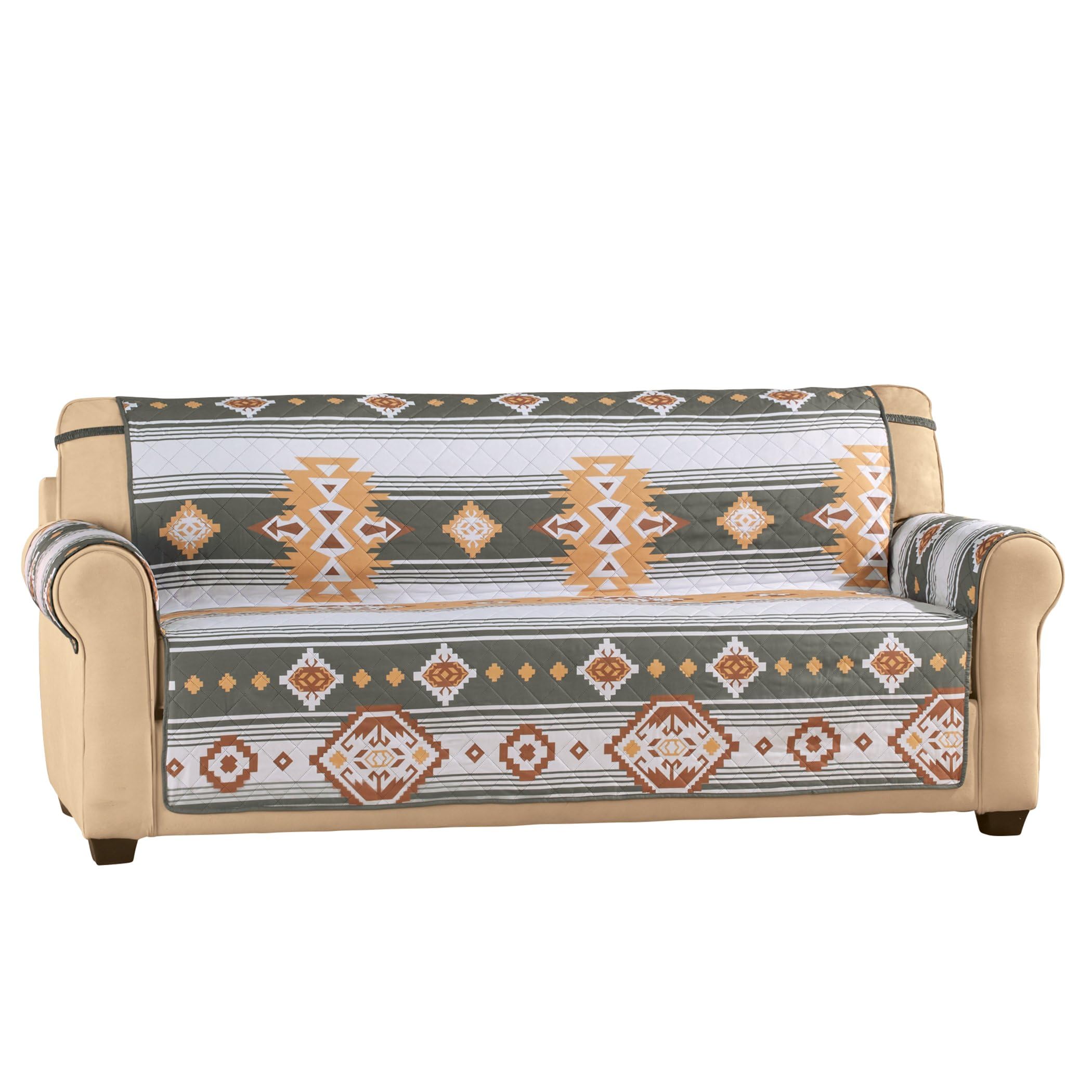 Southwest Quilted Furniture Protector for Sofa - Bold Design, Non-Slip Couch Cover for Home Decor & Pet Protection