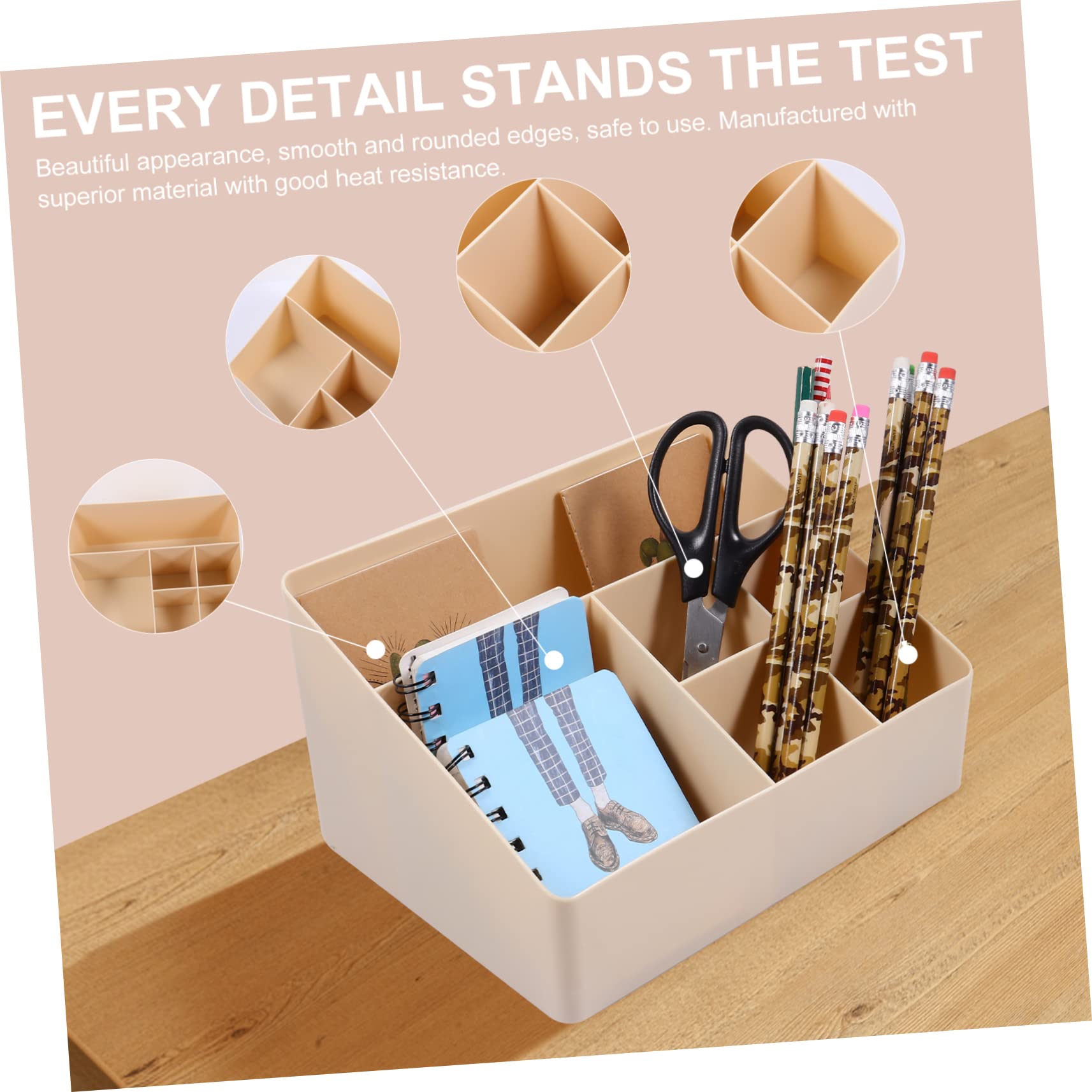 6-Compartment Plastic Makeup Storage Organizer - Home, Office & Restaurant Use - Durable Cosmetic Case for Organizing Beauty Tools & Accessories - Perfect for Vanity, Travel & Salon Storage