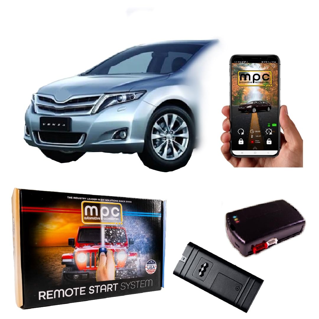 Smartphone Controlled MPC Remote Car Starter for 2009-2016 Toyota Venza | Gas Engine | Push Button Start | OEM Key Fob Activation | Preloaded Firmware | Easy Cold Weather & Remote Engine Warm-Up Solution