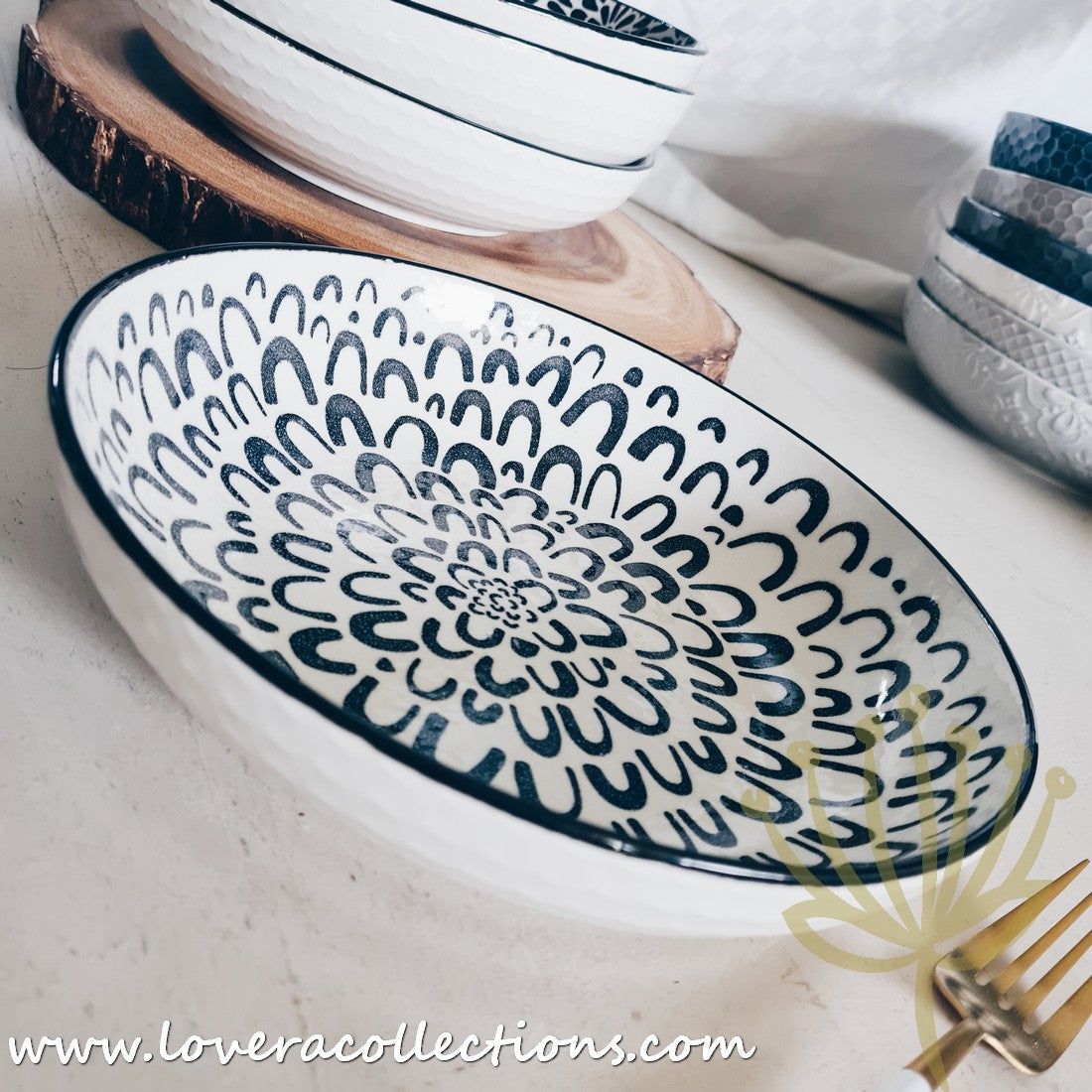 White Waves Assorted Prints Pasta Dish Set - 50% Off + Buy 1 Get 1 Free - Perfect for Dinner Parties & Italian-Themed Decor