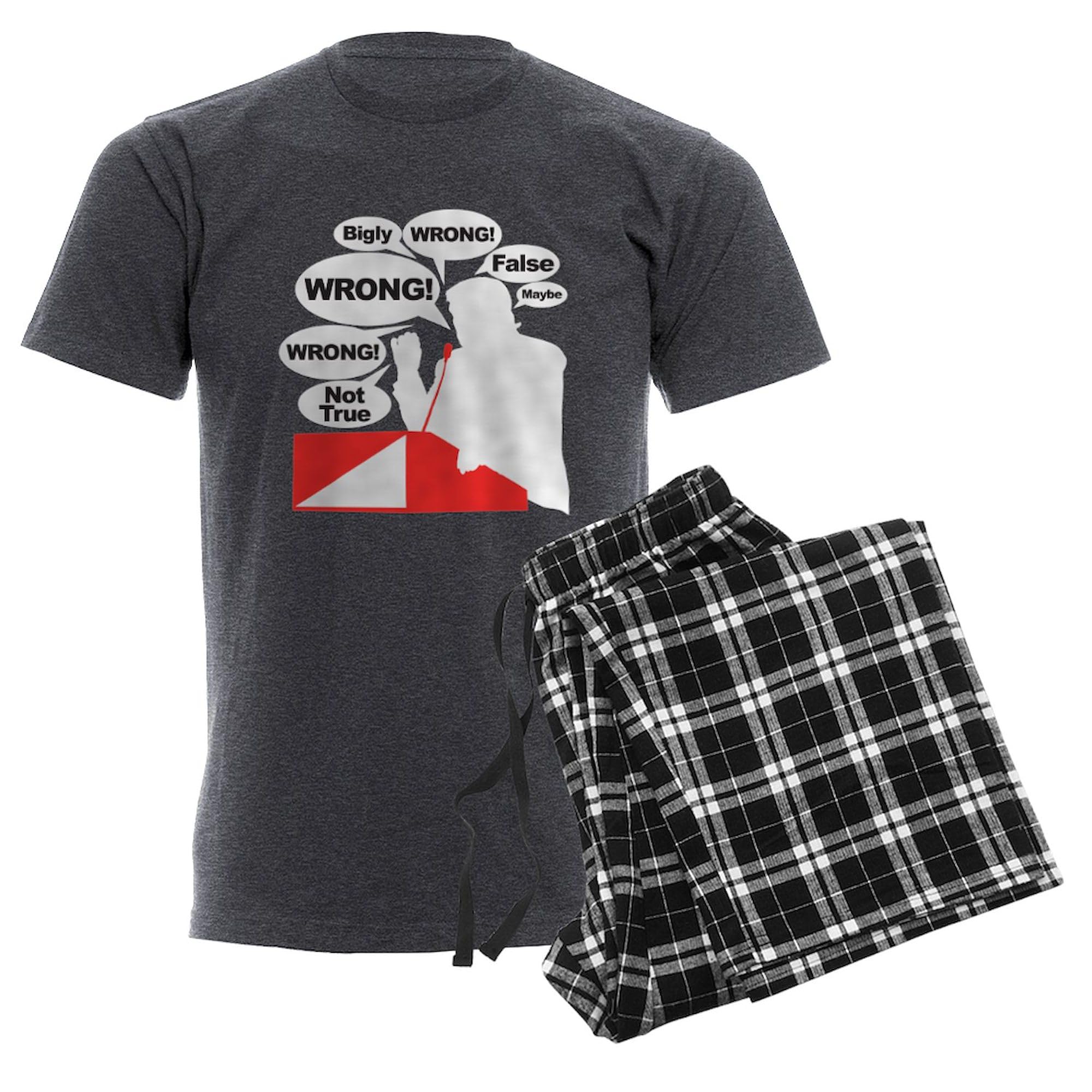 Donald Trump Mr. Right Men's Charcoal Novelty Pajamas - Funny Political Sleepwear for Trump Supporters - Perfect for Christmas Gifts, Birthday Presents & Political Events
