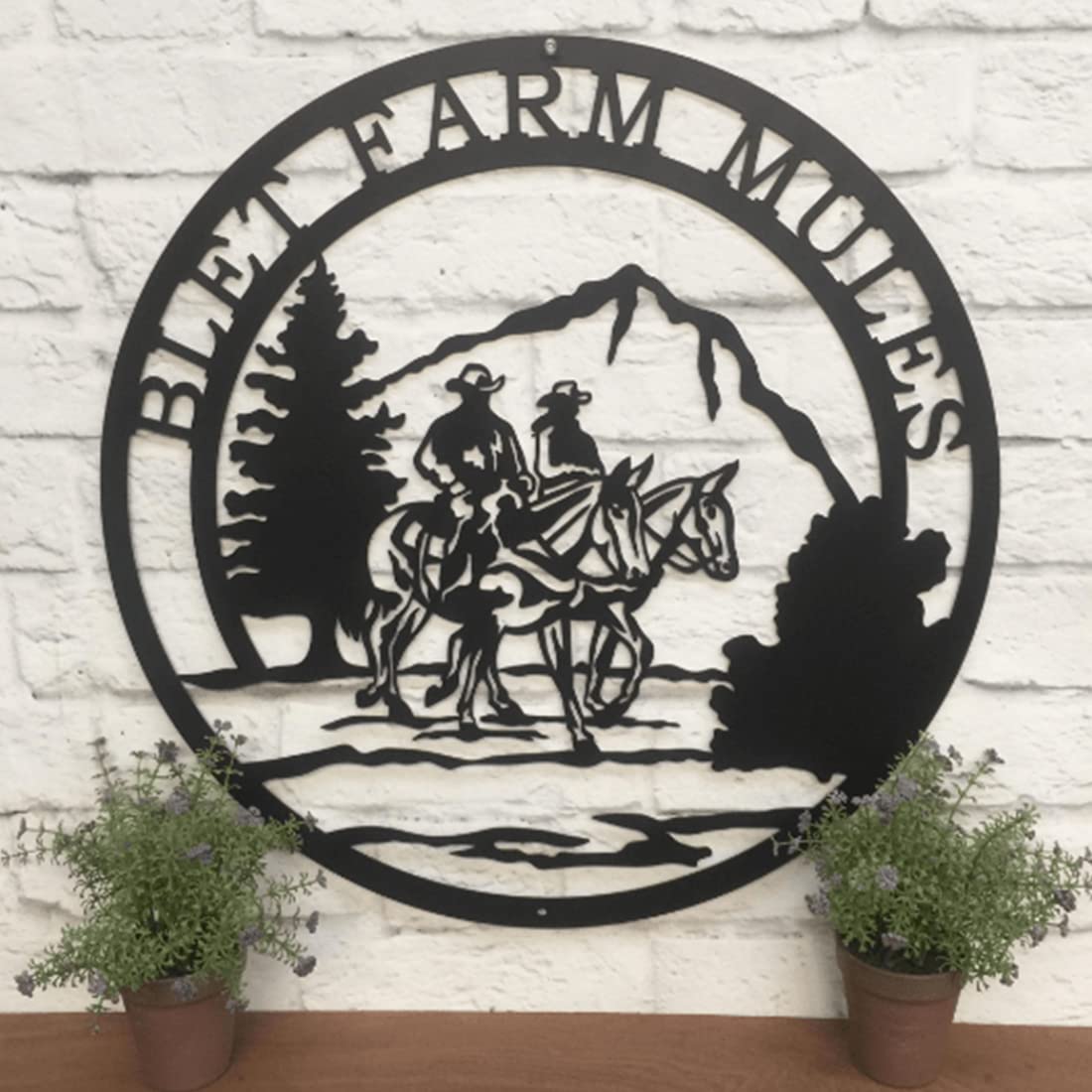 Vintage Horse Riding Metal Wall Art - Personalized Mule Saddle Outdoor Decor for Front Door, All Season Series 116 | Rustic Home & Ranch Style Decoration for Living Room, Bar, or Western Themed Spaces